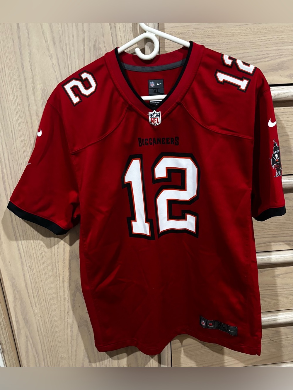 Tom Brady Tampa Bay Buccaneers #12 Red and White Jersey. Size: XL
